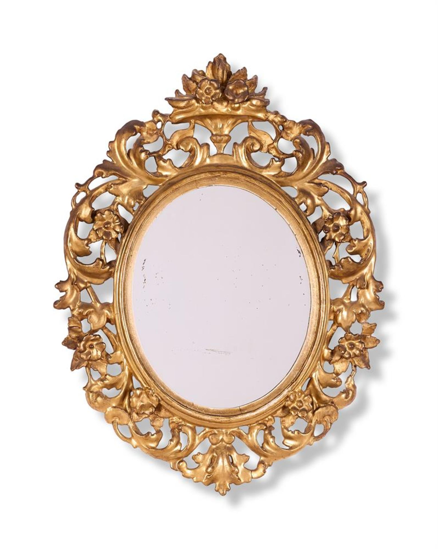 A PAIR OF EARLY VICTORIAN OVAL MIRRORS MID-19TH CENTURY - Image 2 of 3