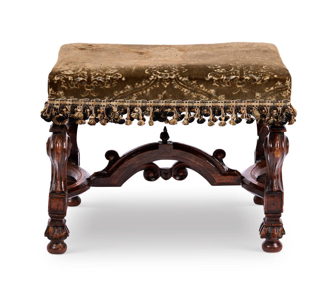 A WILLIAM AND MARY WALNUT STOOL POSSIBLY BY THOMAS ROBERTS, CIRCA 1700