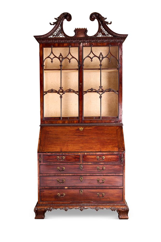 A GEORGE III MAHOGANY BUREAU-CABINET