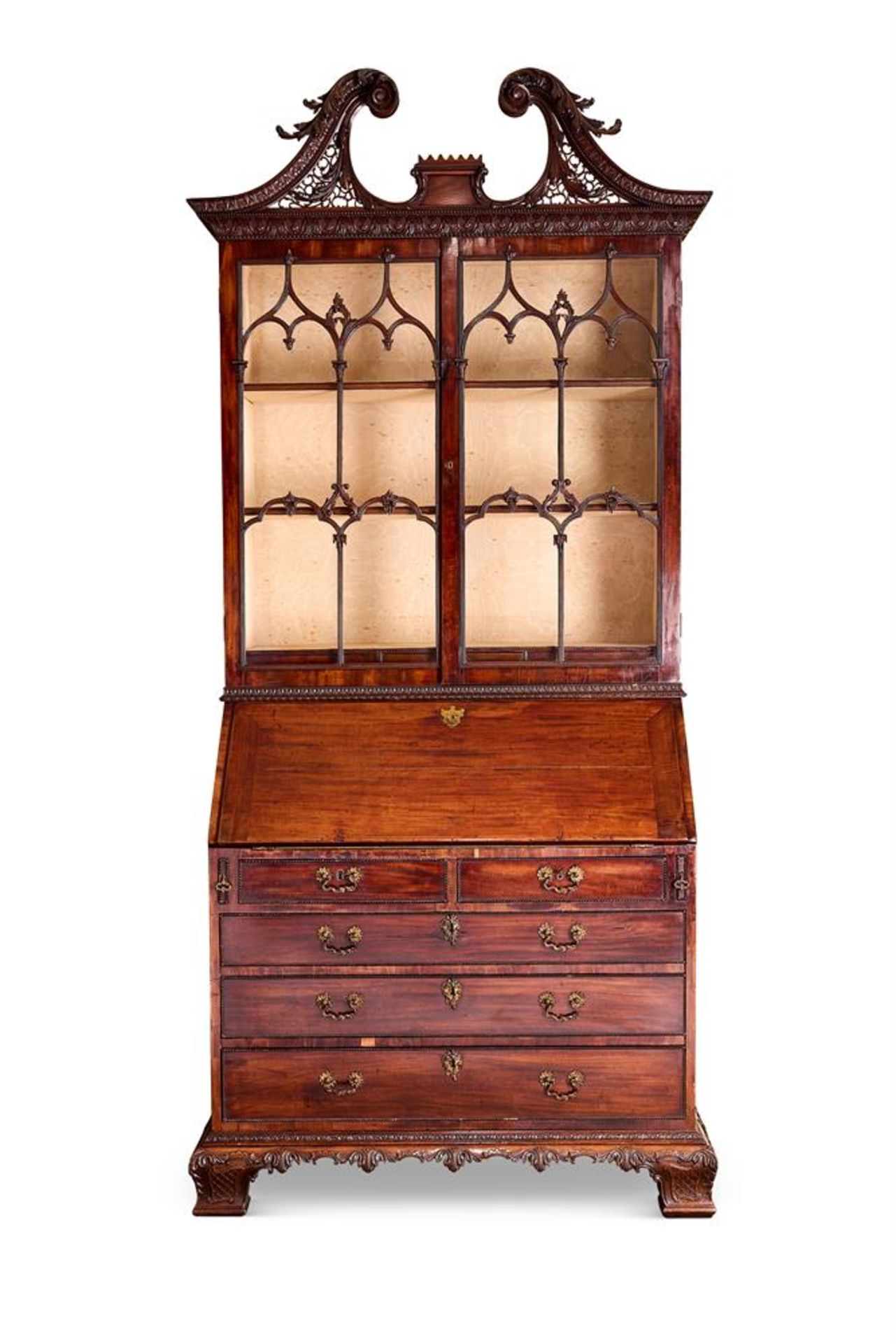 A GEORGE III MAHOGANY BUREAU-CABINET