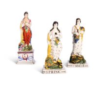 A PAIR OF DIXON, AUSTIN & Co. (SUNDERLAND) PEARLWARE FIGURES CIRCA 1820