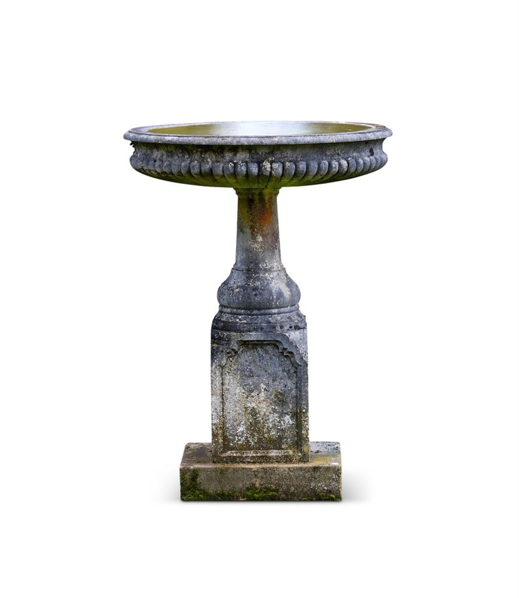A LARGE RECONSTITUTED STONE BIRD BATH, EARLY 20TH CENTURY
