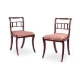 A PAIR OF REGENCY MAHOGANY SIDE CHAIRS EARLY 19TH CENTURY