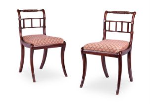 A PAIR OF REGENCY MAHOGANY SIDE CHAIRS EARLY 19TH CENTURY