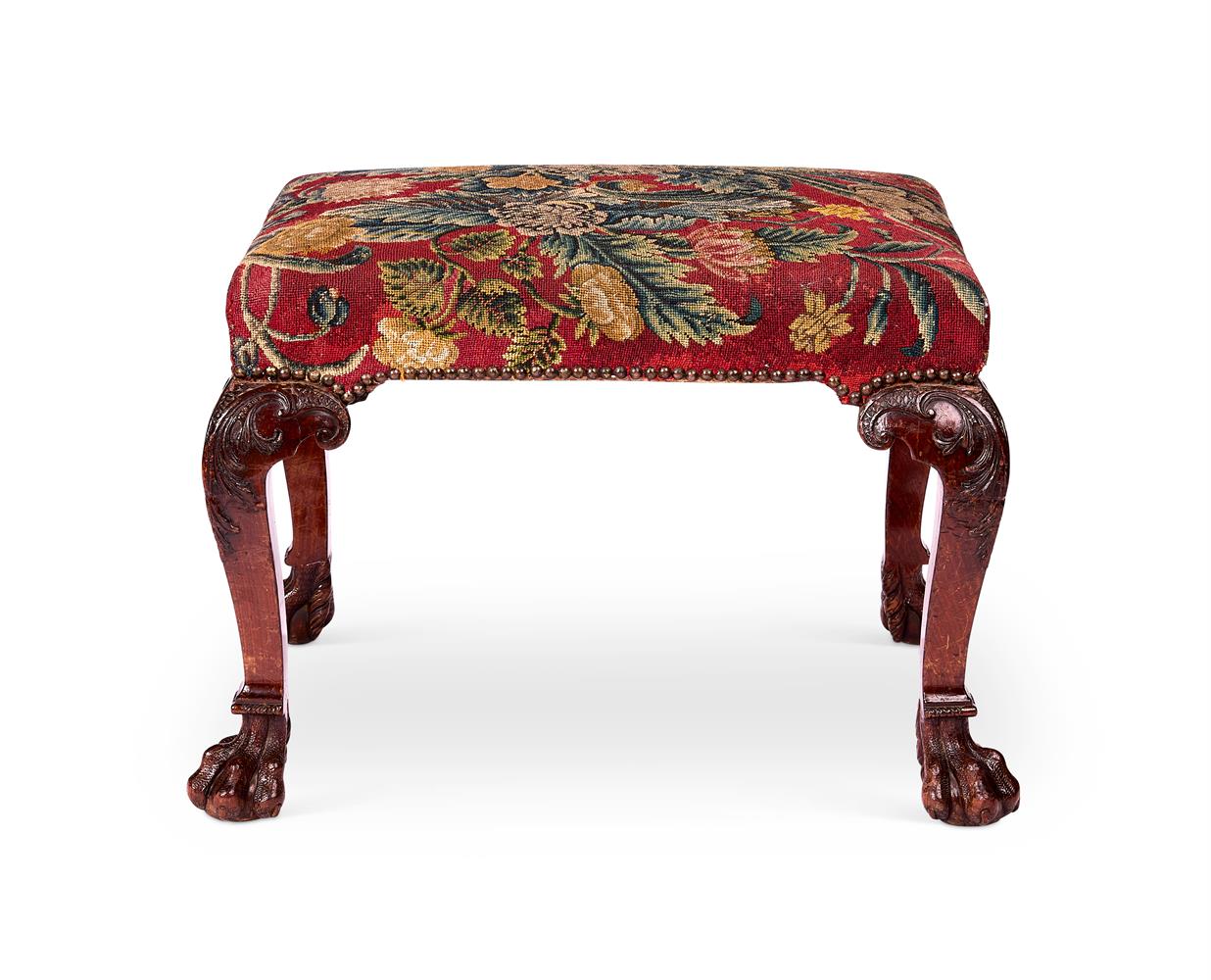 A GEORGE II MAHOGANY STOOL - Image 3 of 5