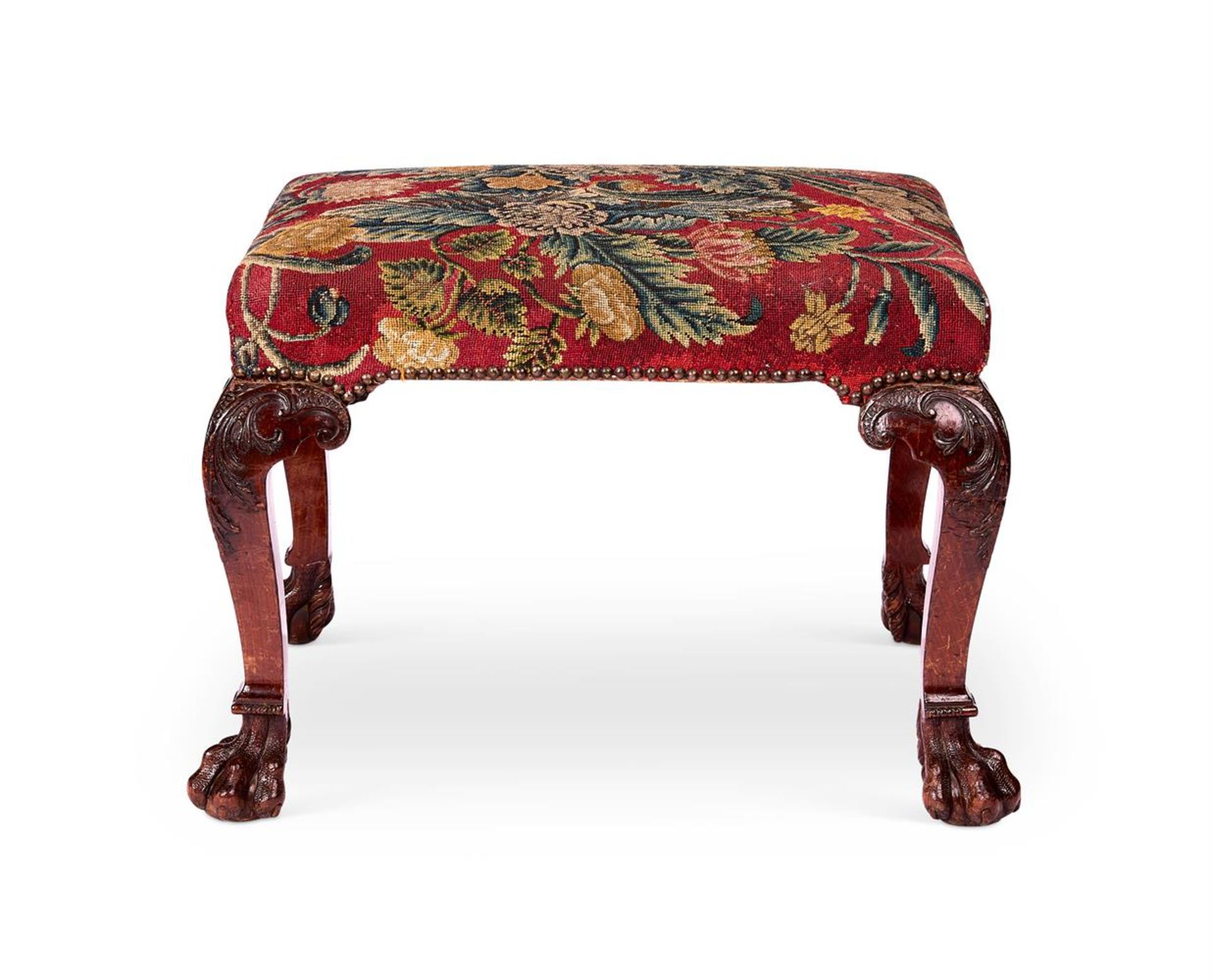 A GEORGE II MAHOGANY STOOL - Bild 3 aus 5