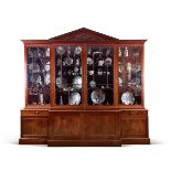 A GEORGE III MAHOGANY BREAKFRONT BOOKCASE MID-18TH CENTURY AND LATER