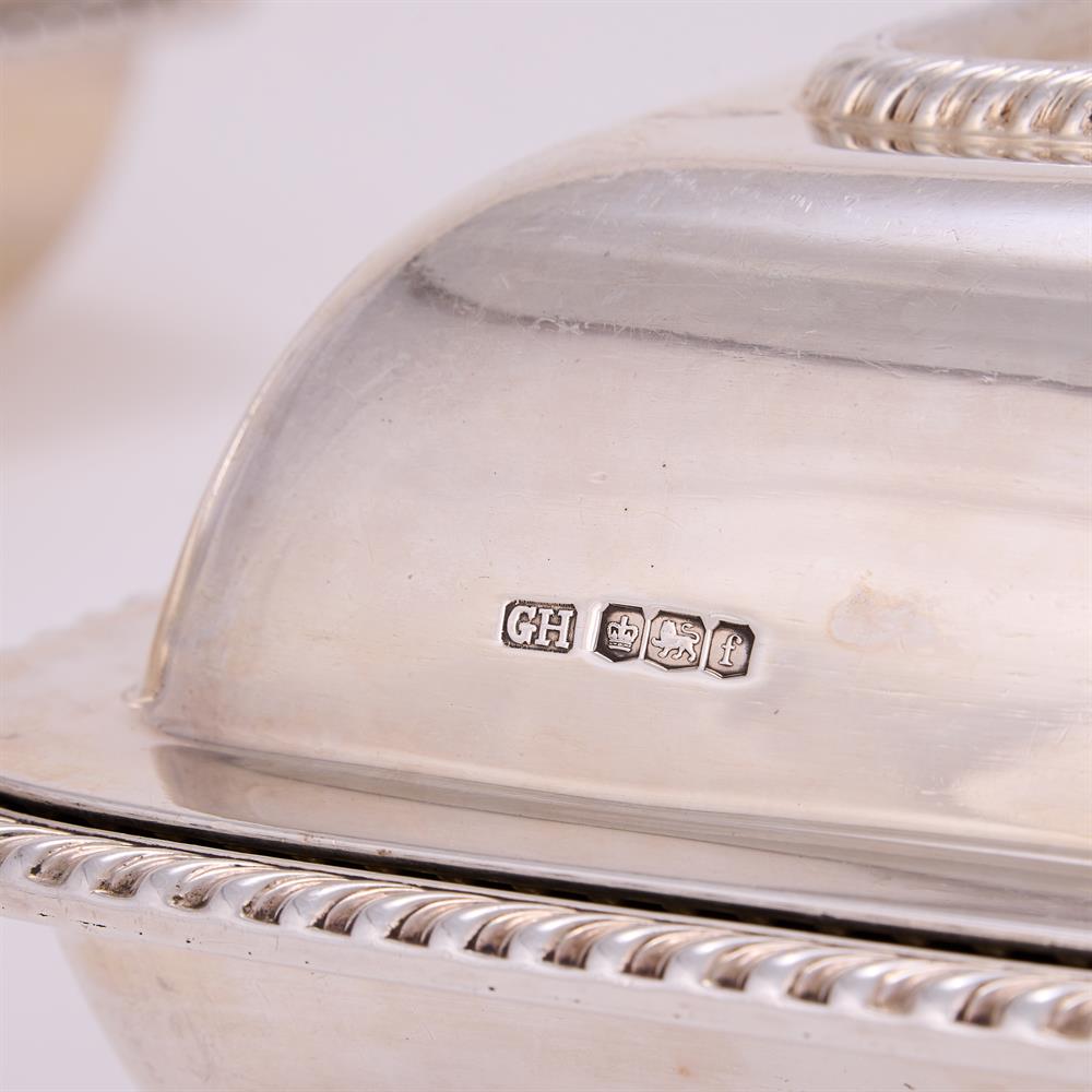 A PAIR OF GEORGE V SILVER OBLONG ENTREE DISHES AND COVERS - Image 2 of 2