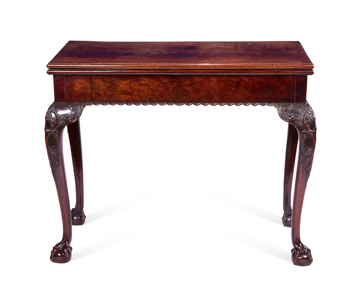 A GEORGE II MAHOGANY CONCERTINA ACTION TEA-TABLE