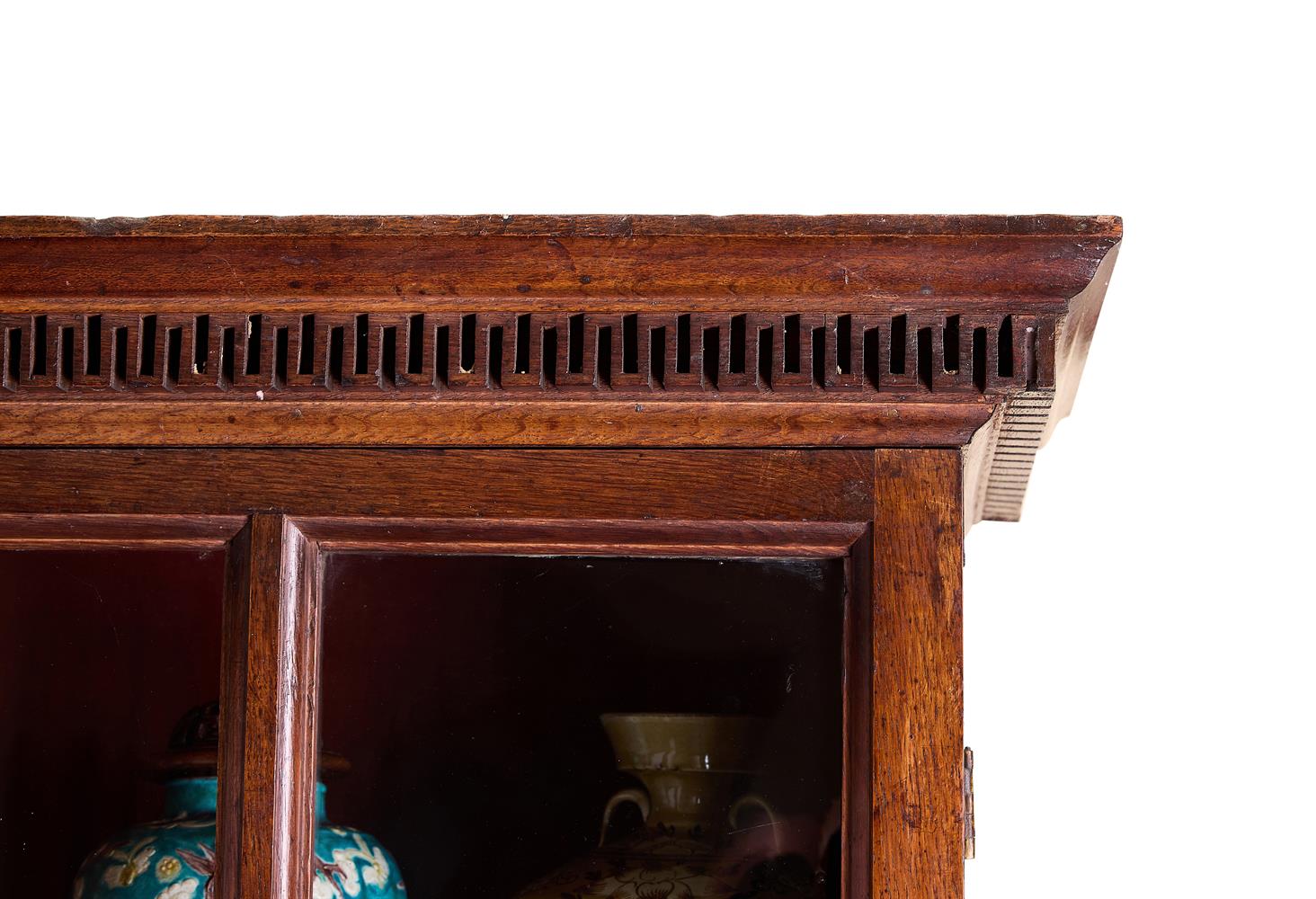 A GEORGE II OAK BOOKCASE MID-18TH CENTURY - Image 3 of 3