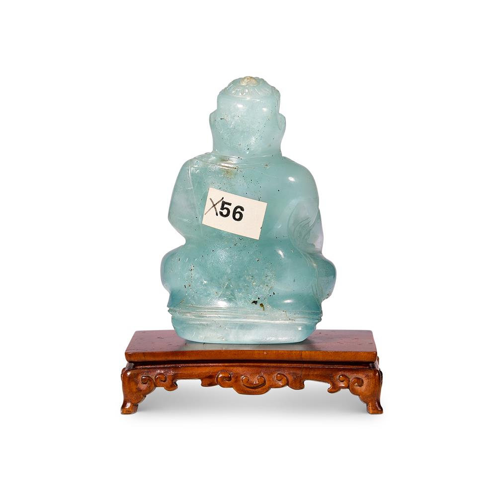 A CHINESE AQUAMARINE SEATED FIGURE OF BUDDHA LATE, QING DYNASTY - Image 2 of 2