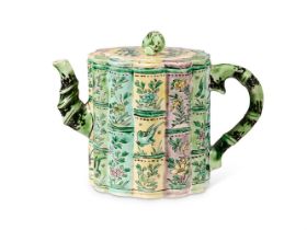 A CHINESE FAMILLE VERTE 'BAMBOO' TEAPOT AND COVER, KANGXI PERIOD (1662-1722)