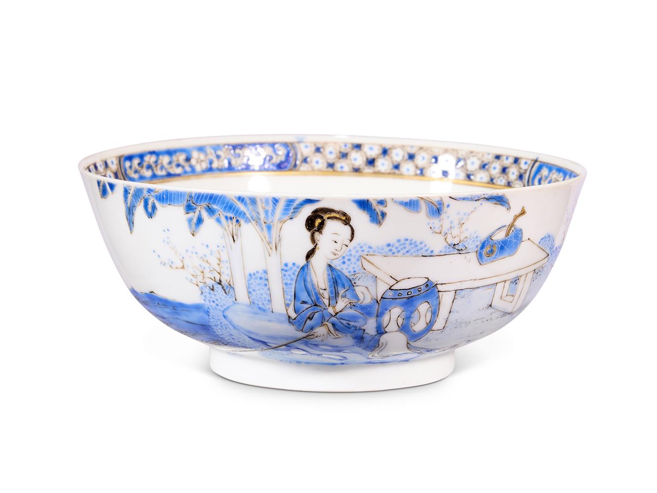 A CHINESE BLUE-ENAMEL PORCELAIN BOWL, QING DYNASTY