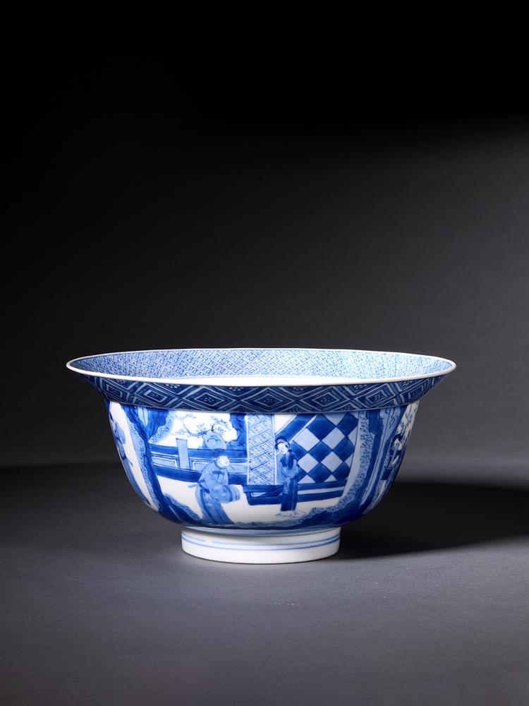 A CHINESE BLUE AND WHITE DEEP CIRCULAR BOWL, QING DYNASTY - Image 2 of 5