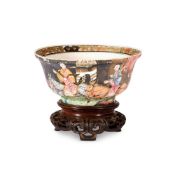 A CHINESE FAMILLE ROSE SILVER-GROUND BOWL, QING DYNASTY
