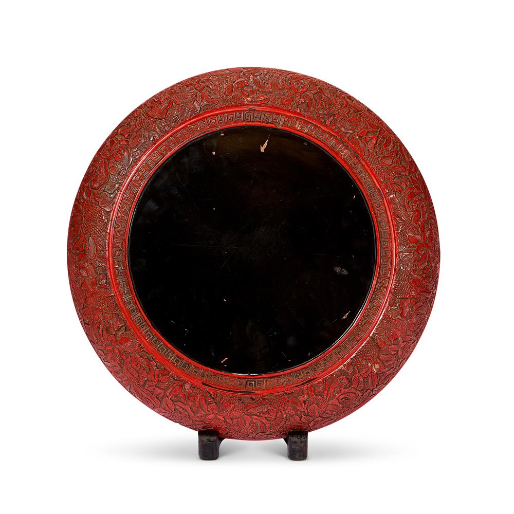 A CHINESE CIRCULAR CINNABAR LACQUER DISH, QING DYNASTY (1644-1911) - Image 2 of 2