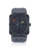 BELL & ROSS, RADAR, REF. BR03-92-SR, A BLACK COATED STAINLESS STEEL WRISTWATCH