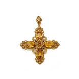 AN EARLY 19TH CENTURY FRENCH CITRINE PENDANT