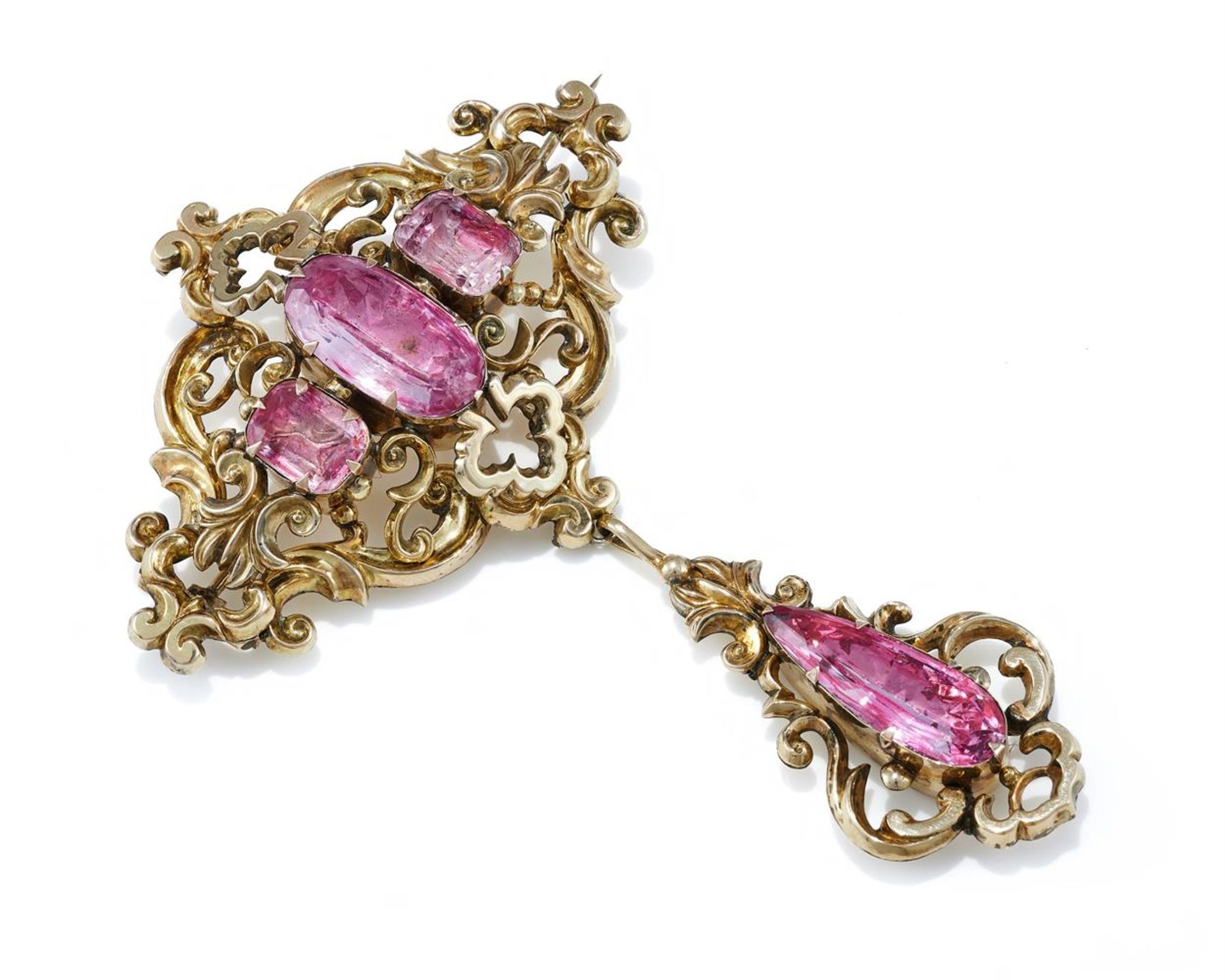 A MID 19TH CENTURY PINK TOPAZ BROOCH, CIRCA 1840 - Image 2 of 3