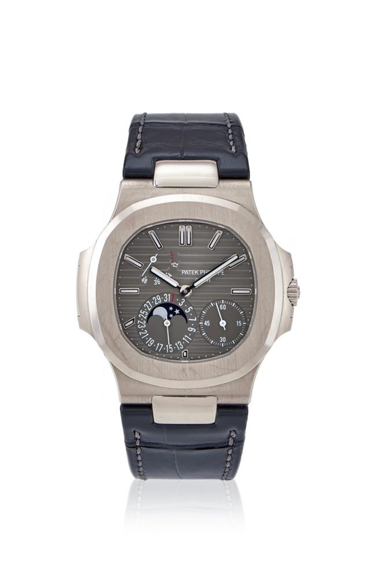 Y PATEK PHILIPPE, NAUTILUS, REF. 5712G-001, AN 18 CARAT WHITE GOLD WRISTWATCH WITH DATE, MOONPHASE A