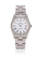 ROLEX, OYSTER PERPETUAL DATE, REF. 15210, A STAINLESS STEEL BRACELET WATCH WITH DATE