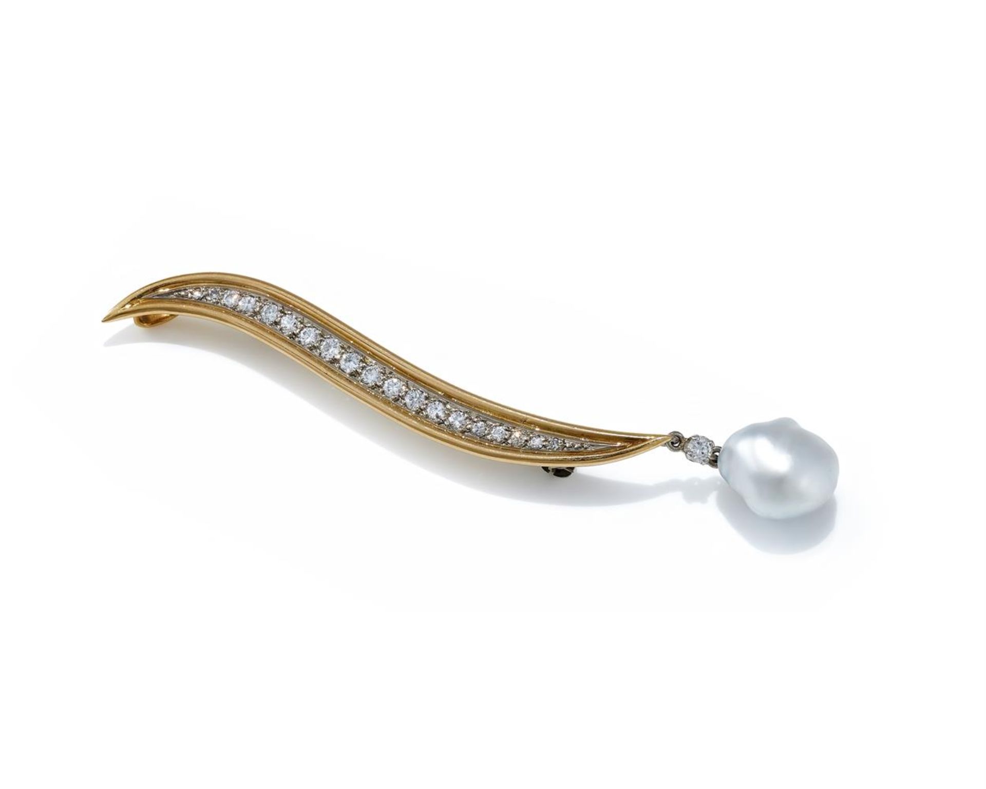 GRIMA, A DIAMOND AND CULTURED PEARL PENDANT