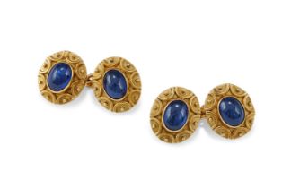 DEAKIN & FRANCIS, A PAIR OF SAPPHIRE CUFFLINKS