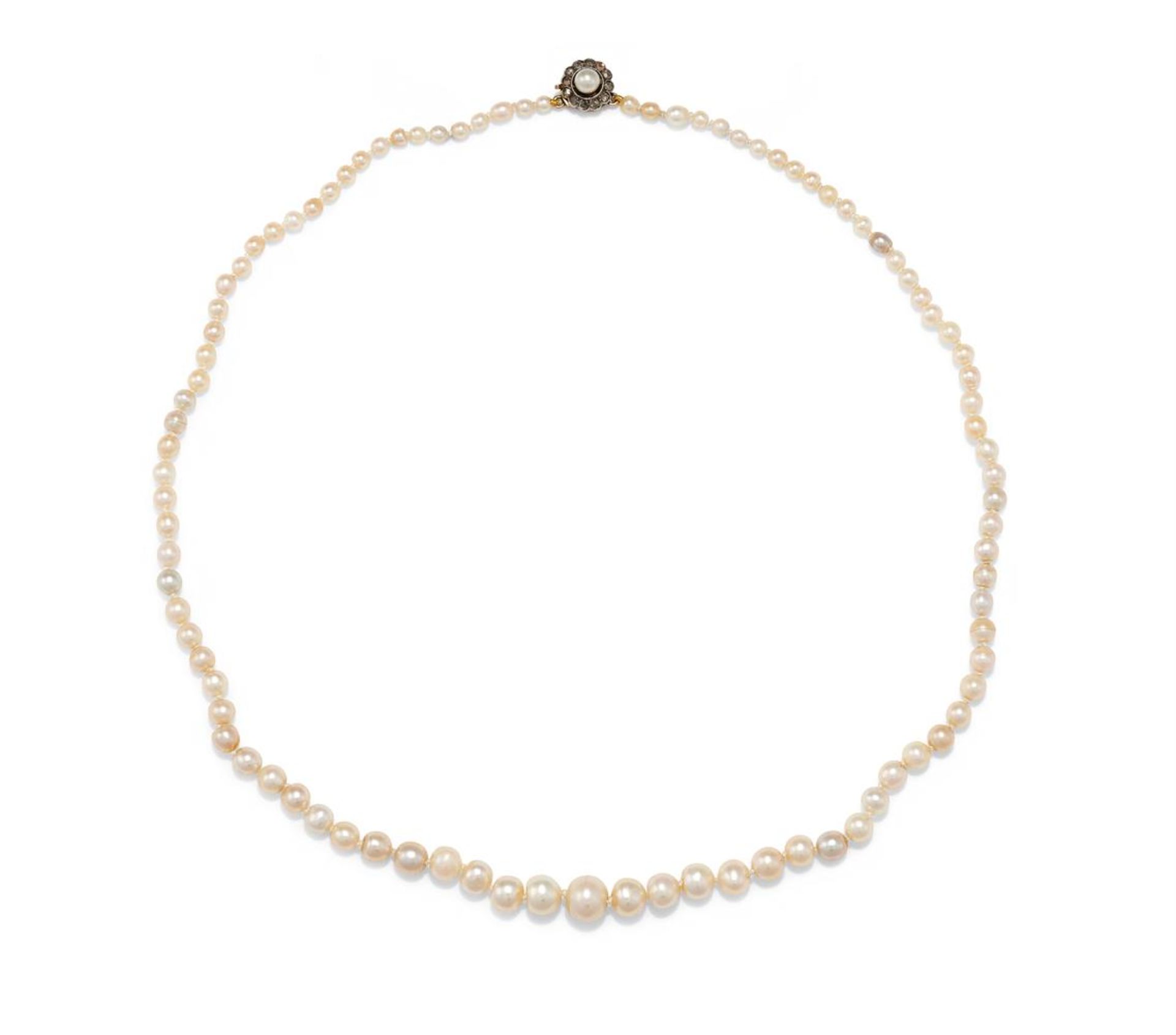 A NATURAL PEARL NECKLACE - Image 2 of 3