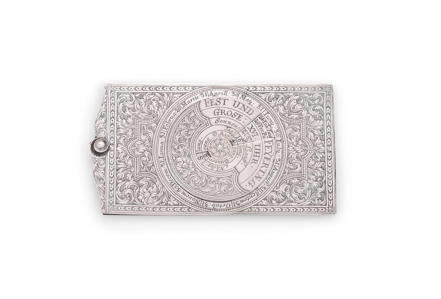 A GERMAN SILVER PERPETUAL CALENDAR, 18TH CENTURY