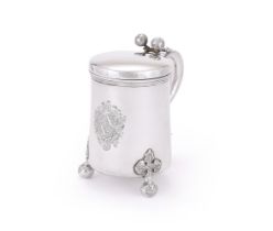 A GEORGE II SILVER PEG TANKARD OF SCANDINAVIAN TYPE