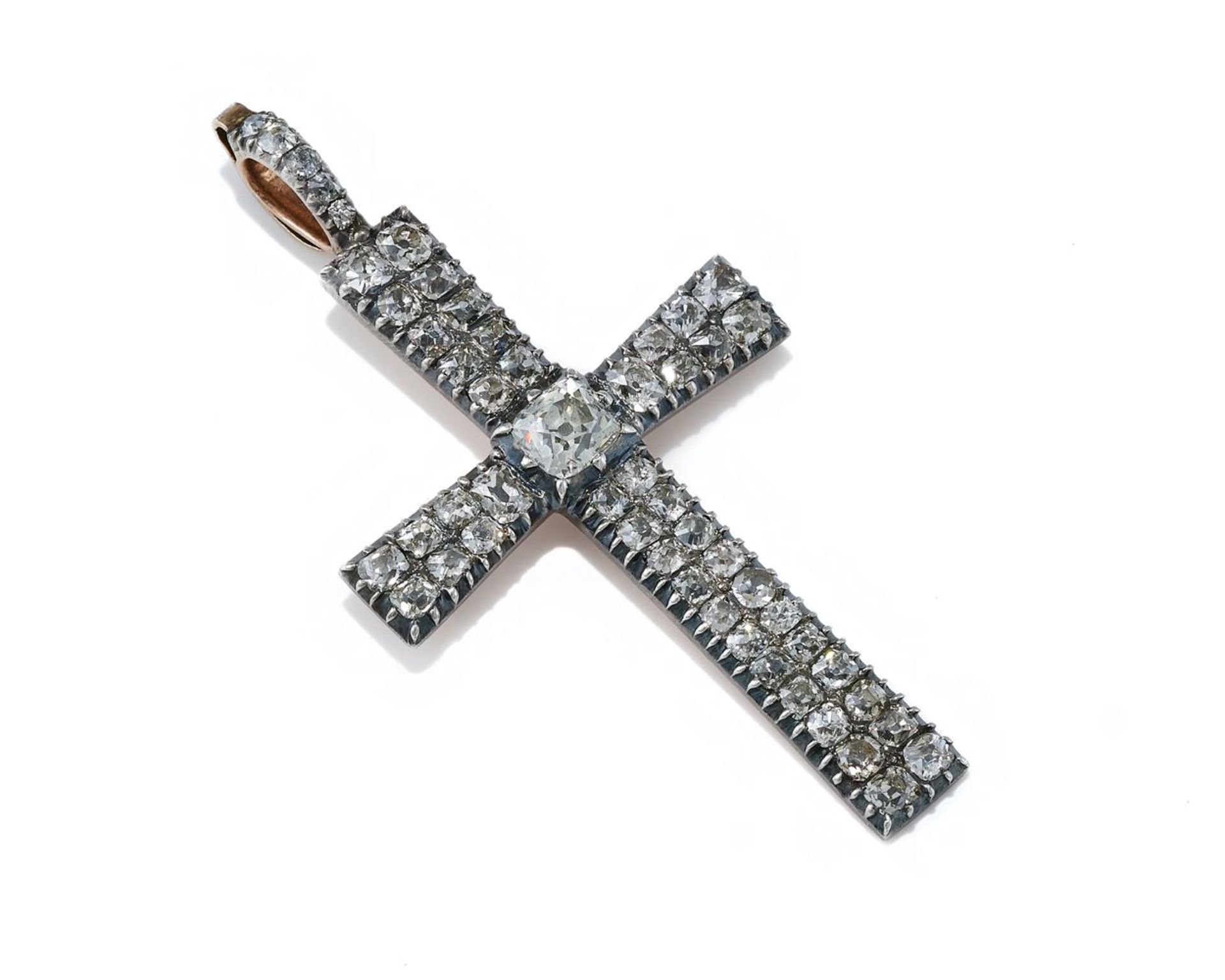 A GEORGIAN DIAMOND CROSS PENDANT - Bild 2 aus 3