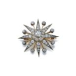 A LATE 19TH CENTURY DIAMOND STAR BROOCH