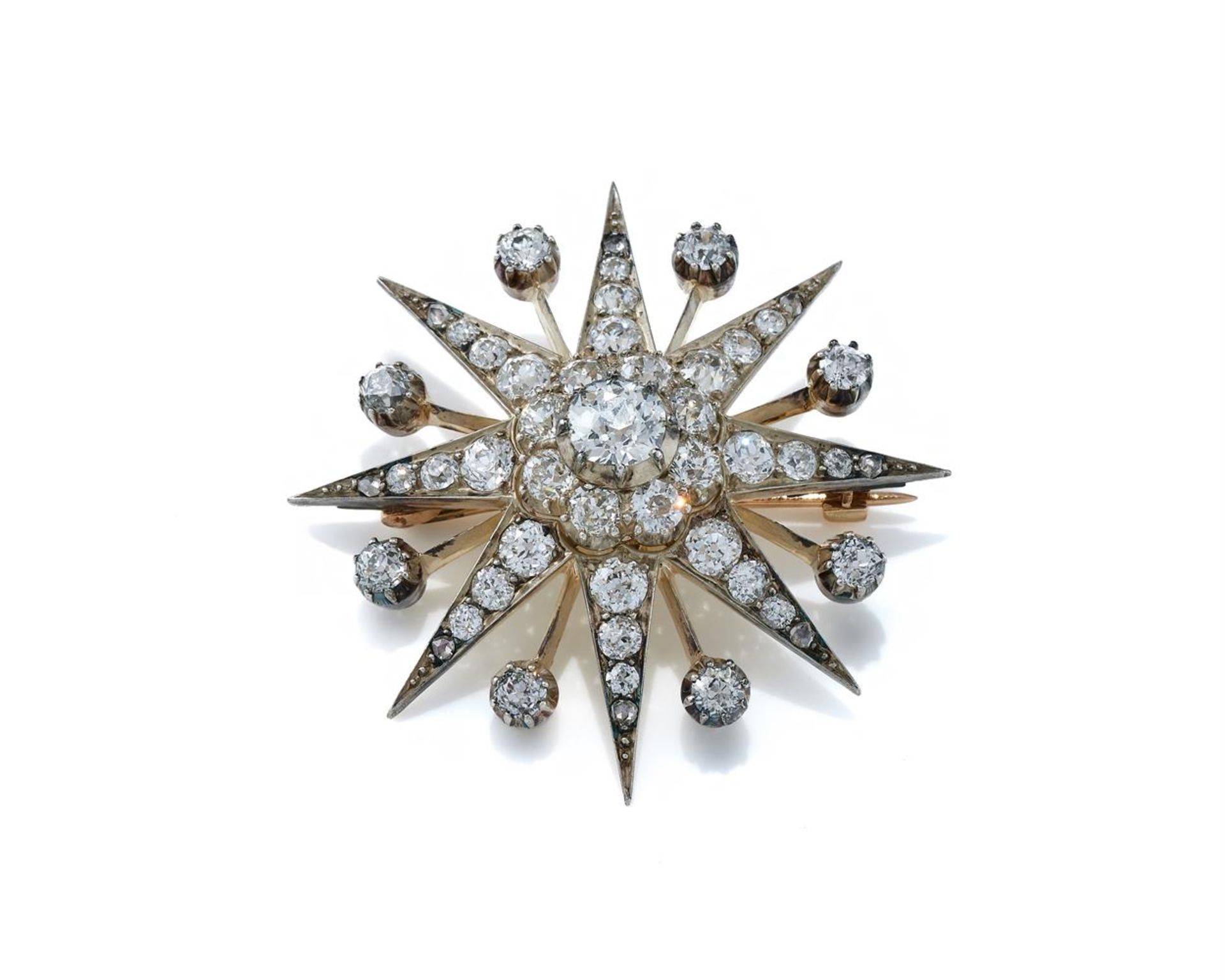 A LATE 19TH CENTURY DIAMOND STAR BROOCH