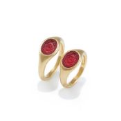 LEICHT, TWO MODERN LIMITED EDITION 'MARTIN LUTHER' CORNELIAN SIGNET RINGS