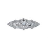 AN ART DECO DIAMOND BROOCH