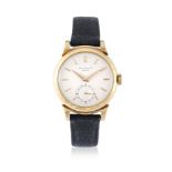 PATEK PHILIPPE, REF. 1491, A RARE GOLD WRISTWATCH WITH SCROLLED LUGS