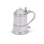 AN AMERICAN SILVER SLIGHTLY TAPERING TANKARD