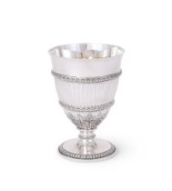 A GEORGE III SILVER PEDESTAL CUP