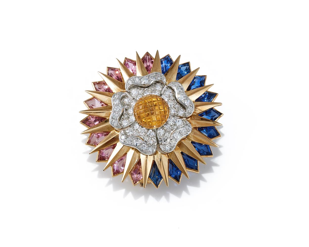 CARTIER, THE 'ELTHAM PALACE' DIAMOND AND GEM SET BROOCHES - Image 6 of 7