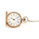 THOMAS RUSSELL & SON, LIVERPOOL, AN 18 CARAT GOLD KEYLESS WIND FULL HUNTER POCKET WATCH