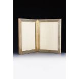 A 9CT GOLD DOUBLE PHOTO FRAME