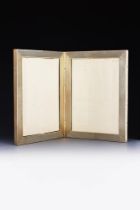 A 9CT GOLD DOUBLE PHOTO FRAME