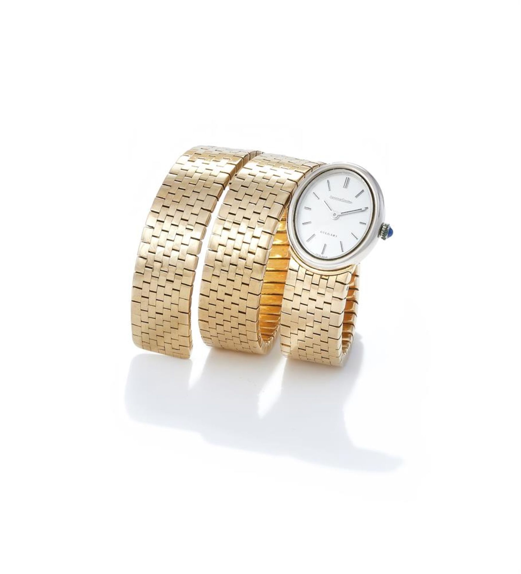 Ω BULGARI AND JAEGER-LECOULTRE, A BRICK-LINK 'SERPENTI' BRACELET WATCH