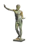 AFTER THE ANTIQUE- A BRONZE FIGURE OF THE 'YOUNG MAN OF MARATHON', 20TH CENTURY