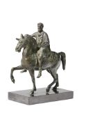 A BRONZE EQUESTRIAN FIGURE OF MARCUS AURELIUS, 19TH CENTURY
