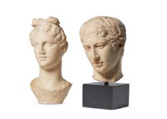 TWO RESIN BUSTS, MODERN