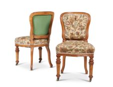 A PAIR OF MID VICTORIAN OAK SIDE CHAIRS, CIRCA 1860