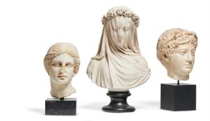 AFTER MONTI; A COMPOSITION BUST 'THE VEILED BRIDE', MODERN