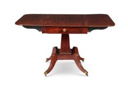 A GEORGE IV MAHOGANY PEDESTAL PEMBROKE TABLE, EARLY 19TH CENTURY