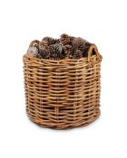 A LARGE WOVEN WICKER LOG BASKET, 20TH CENTURY